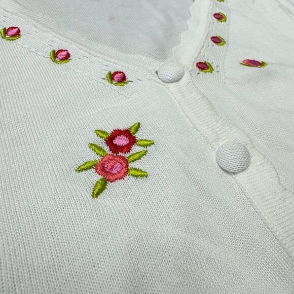 Sweet embroidered short sleeve cardigan - S - Picture 4 of 4